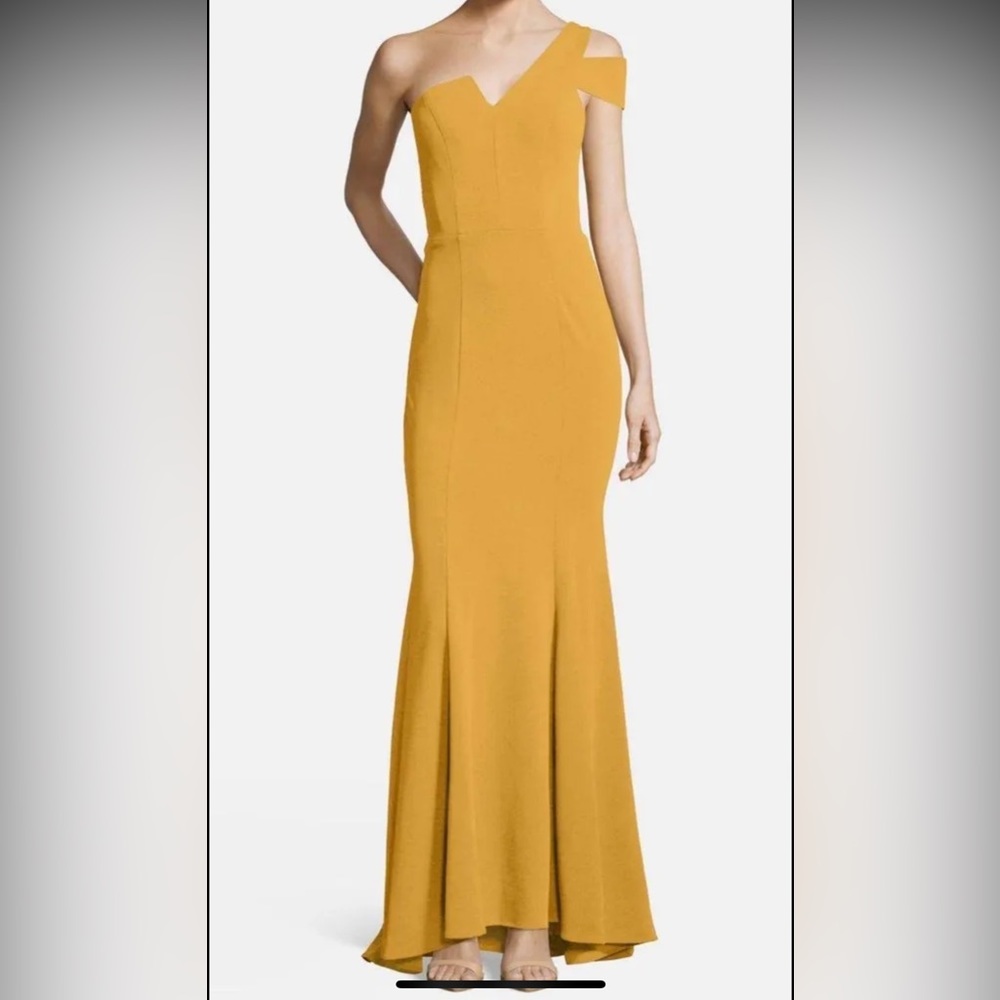 Gold betsy  and Adam gown. Black tie perfection.